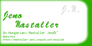 jeno mastaller business card